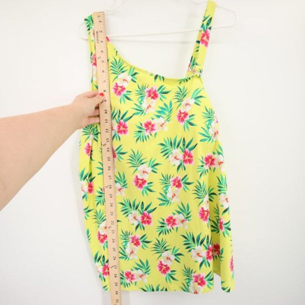 NWT Lands End Floral Yellow One Shoulder Tankini Swim Top Size 26W - Picture 4 of 11
